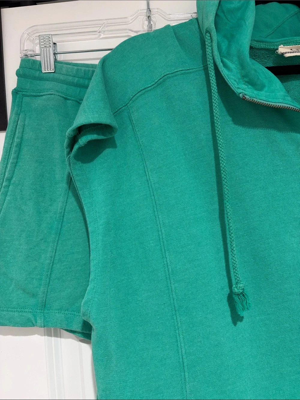 La Biz Zippered Hoodie with Matching Shorts Set